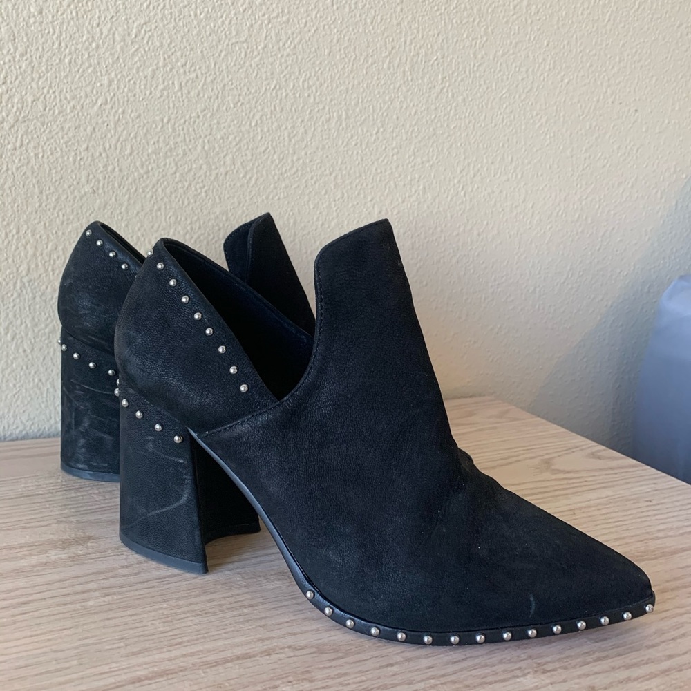 Gianni Bini Black Suede Studded Booties